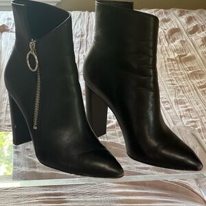 PAIGE Black Ankle Boots with Zipper Detail